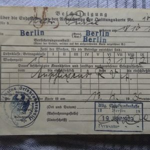 Insurance slip.