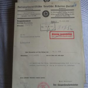 Two Official Nazi Party Documents.