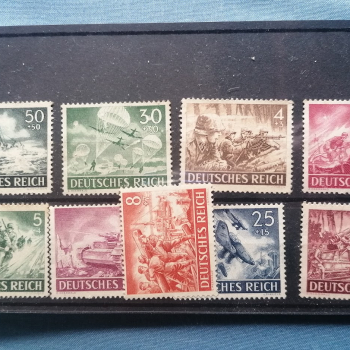 Group of Wehrmacht stamps. Used.