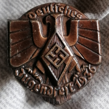 Hitler Youth badge. Attractively polished.